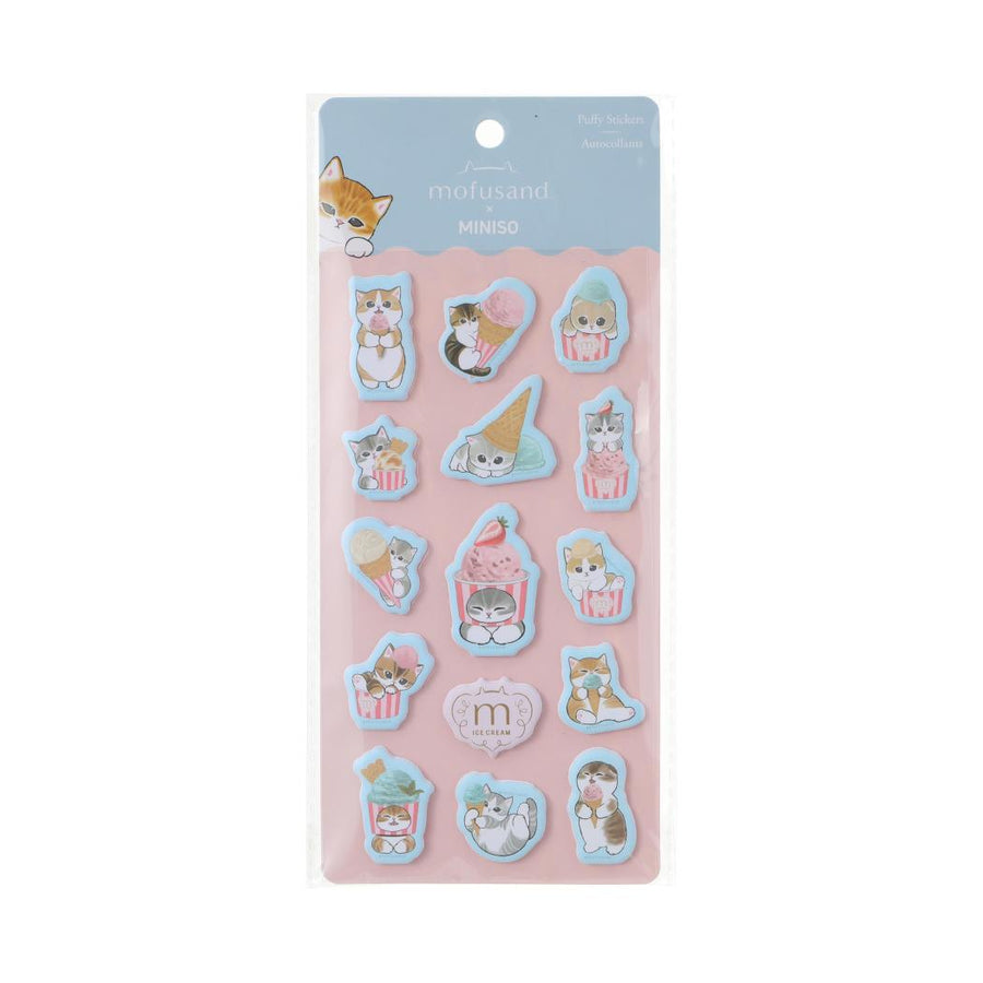 mofusand Ice Cream Collection Puffy Stickers (A)