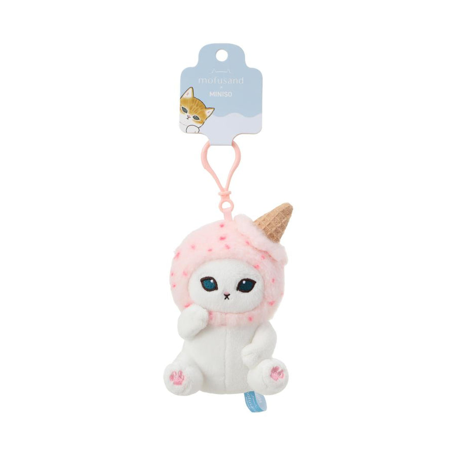 mofusand Ice Cream Collection Theme Plush Pendant (Pink Hat)