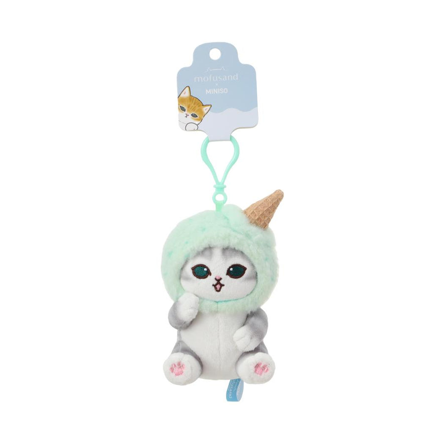 mofusand Ice Cream Collection Theme Plush Pendant (Green Hat)