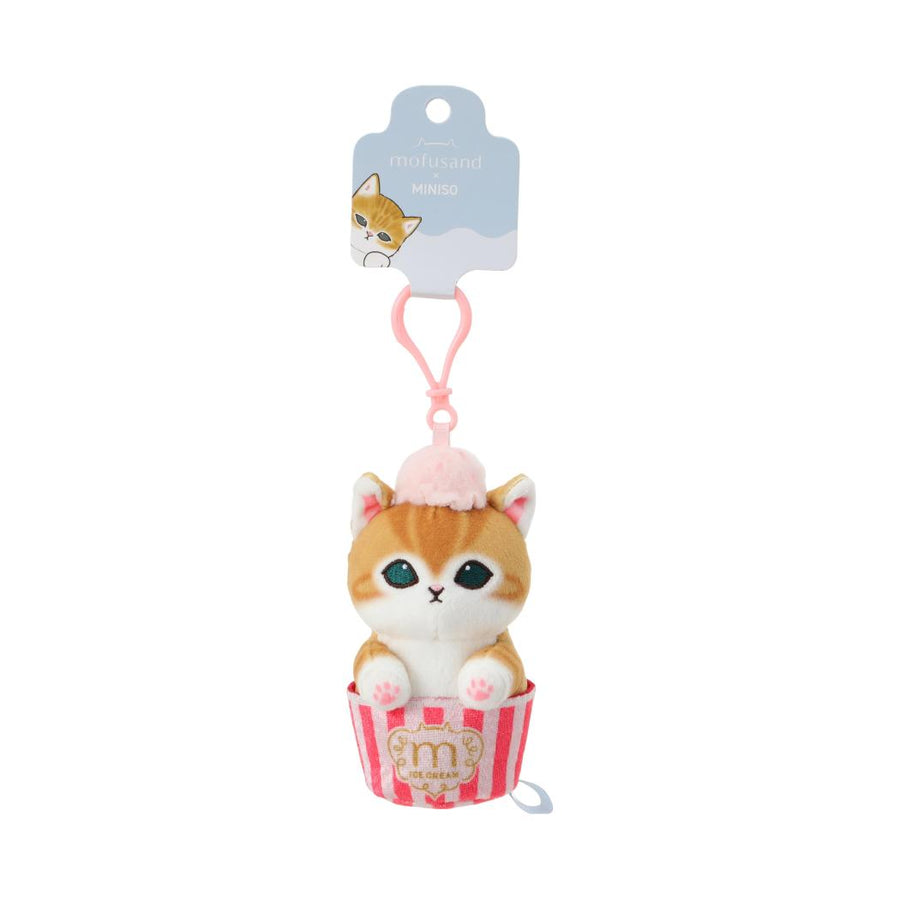 mofusand Ice Cream Collection Theme Plush Pendant (Pink Ice Cream Cup)