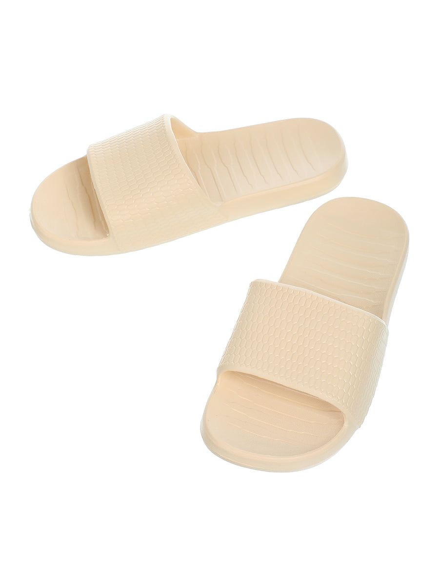 Women's Honeycomb Pattern Soft Sole Bathroom Slippers(Apricot,39-40)