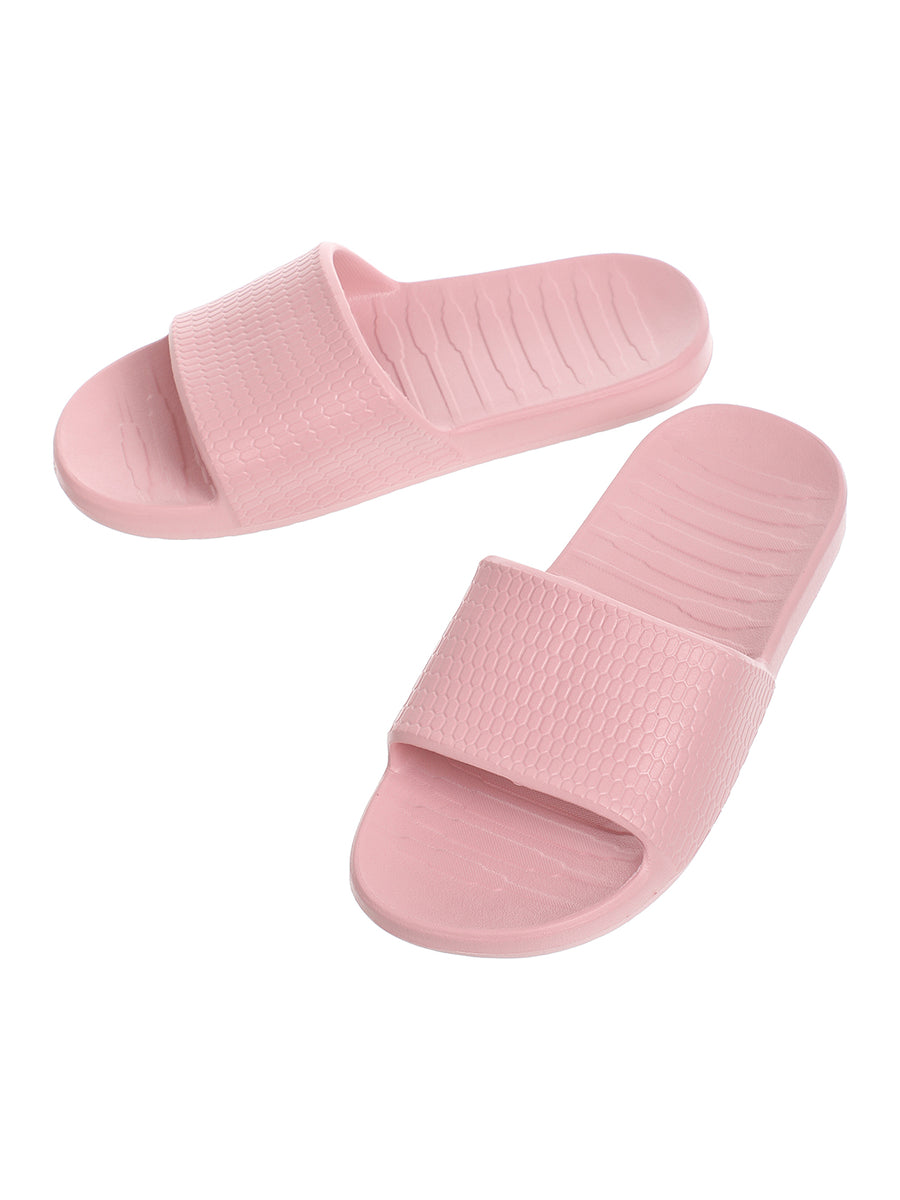 Women's Honeycomb Pattern Soft Sole Bathroom Slippers(Orchid Pink,39-40)