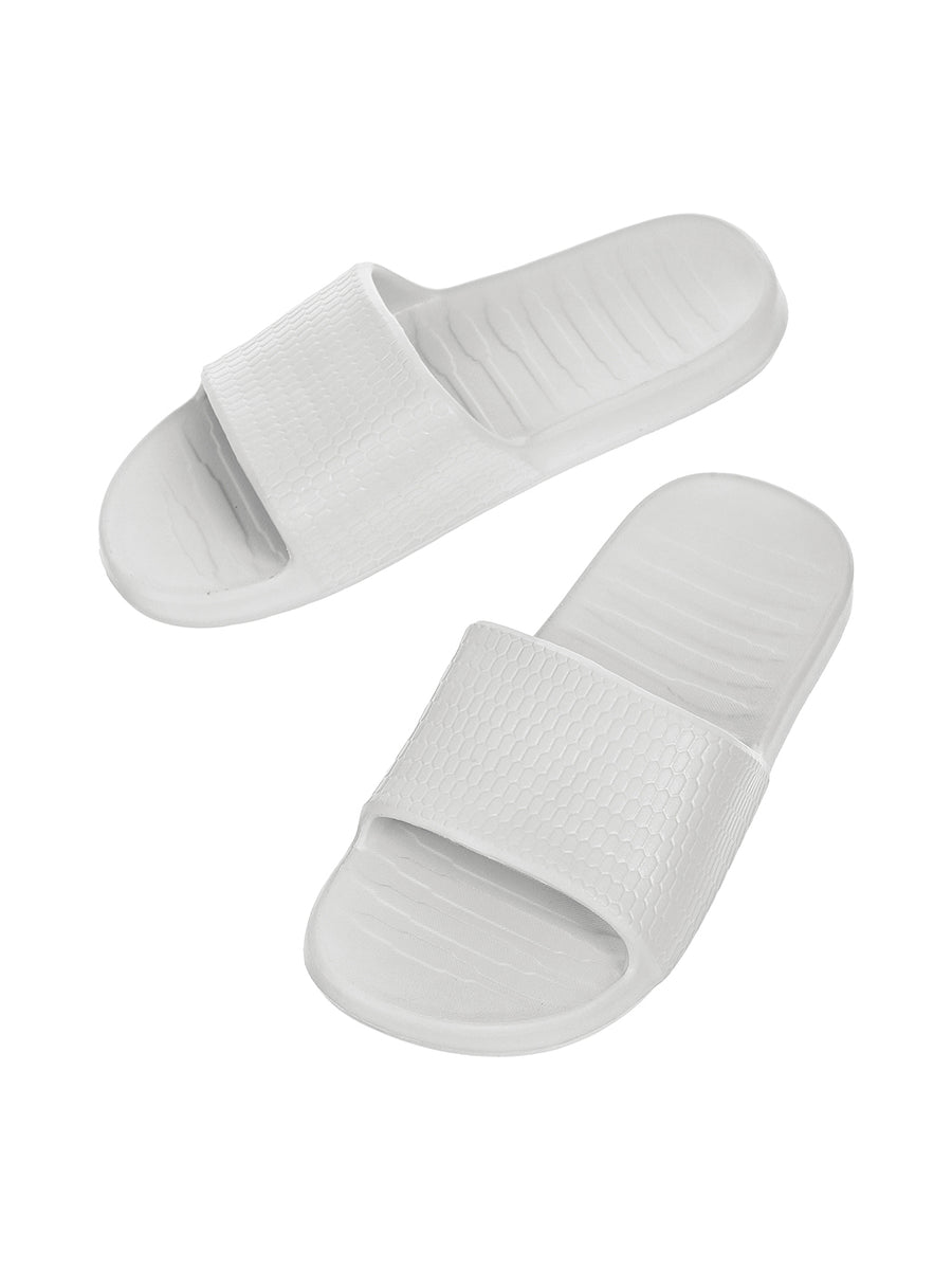 Men's Honeycomb Pattern Soft Sole Bathroom Slippers(Light Grey,43-44)