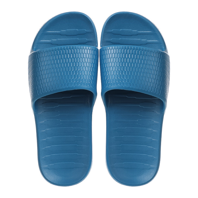 Men's Honeycomb Pattern Soft Sole Bathroom Slippers(Blue,43-44)