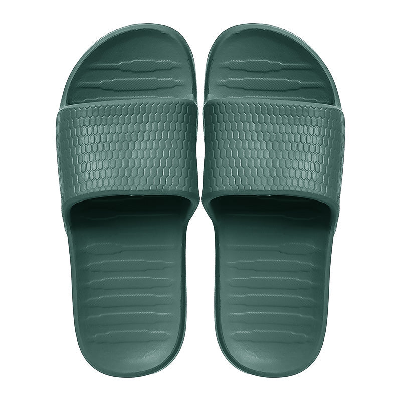 Men's Honeycomb Pattern Soft Sole Bathroom Slippers(Olive Green,43-44)