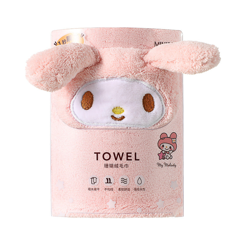My Melody Coral Fleece Soft Absorbent Face Towel