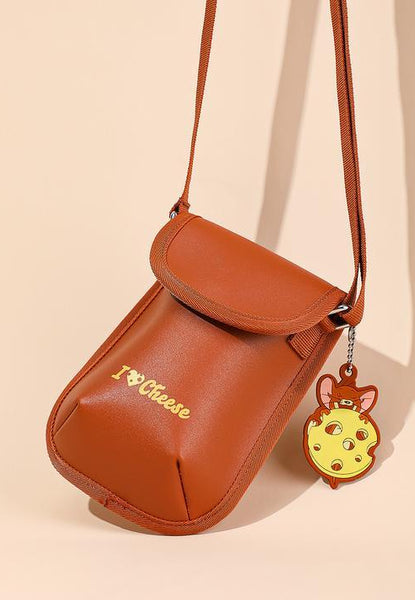 MINISO x Tom and Jerry collaboration product: faux leather bag with words 