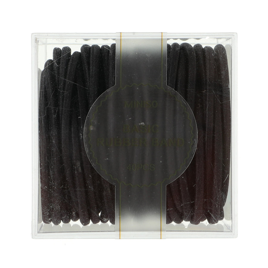 Black Hair Ties with Container (40 pcs)