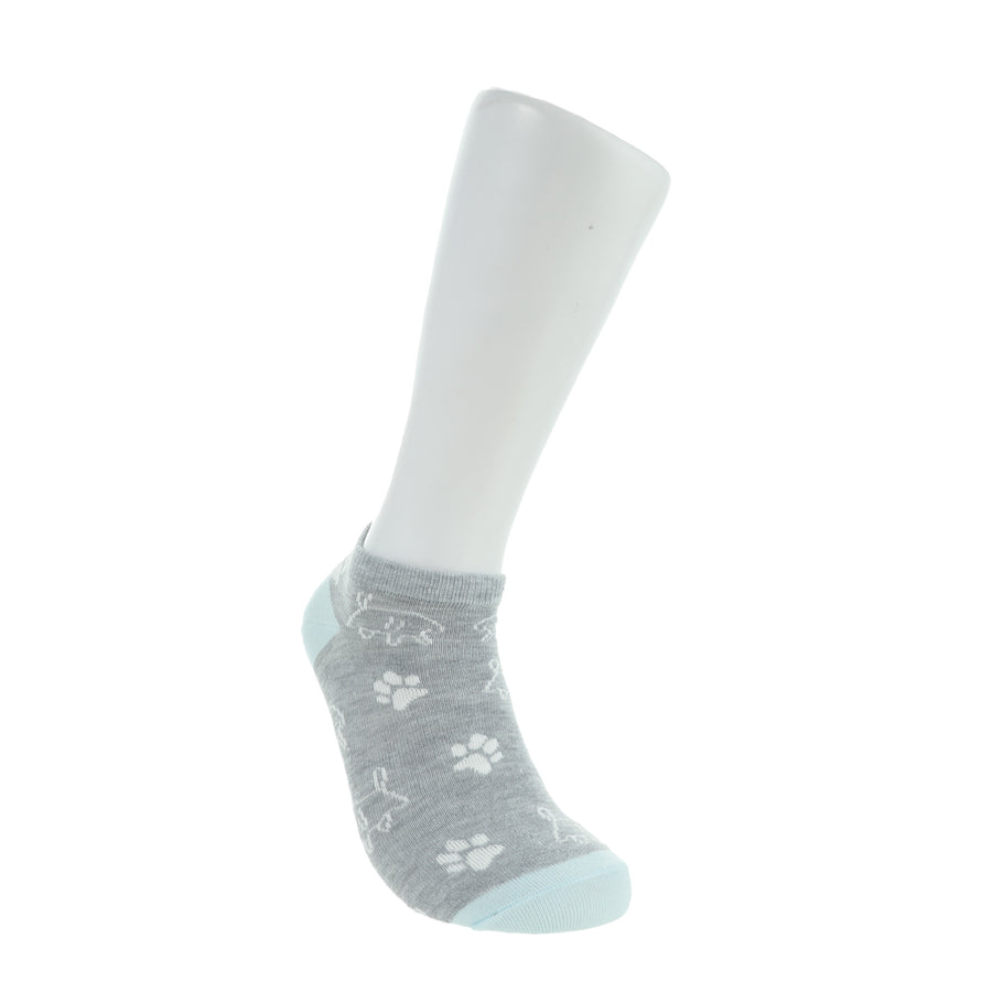 Paradise Series Women's Ankle Socks (3 Pairs)(Blue & Yellow Puppy)