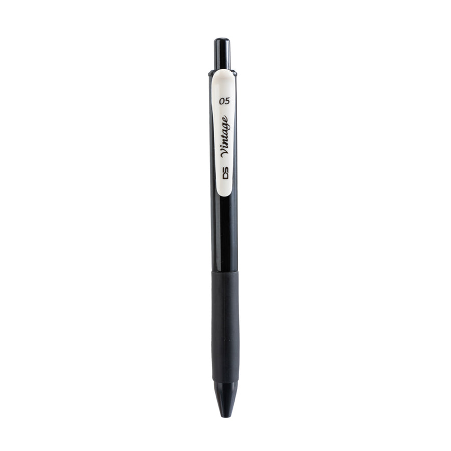 Retro Color Series Safety Clip Retractable Gel Pen (0.5mm, Black)
