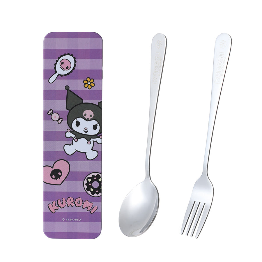 Sanrio Interesting Adventure Flatware Set (Spoon & Fork) (Kuromi)