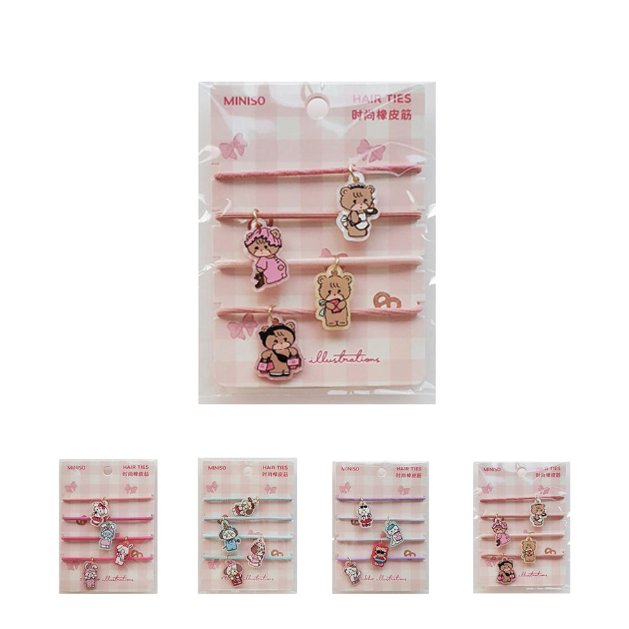 MIKKO Hair Ties with Pendant (4 pcs)