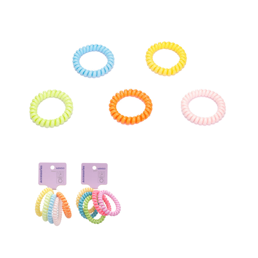 Basic Series Colorful Spiral Hair Tie (5 pcs)