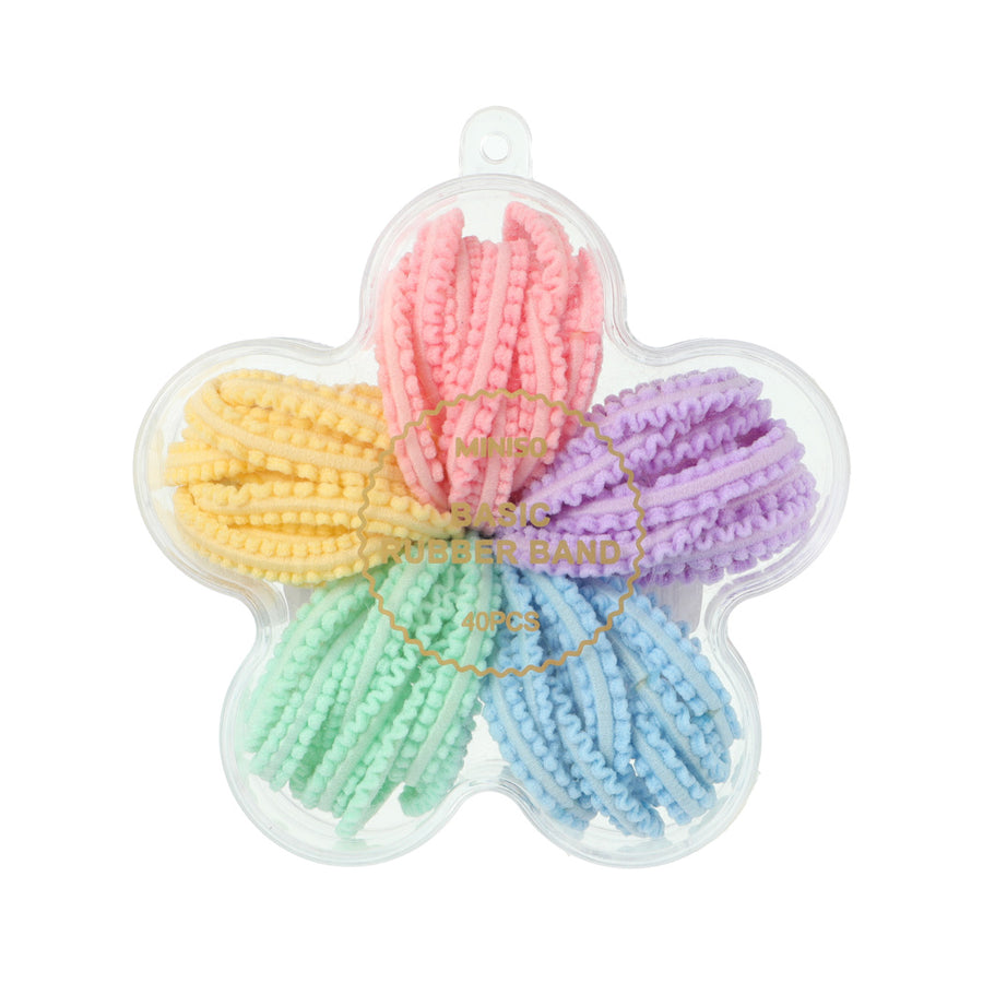 Basic Series Hair Ties with Flower-Shaped Box (40 pcs)