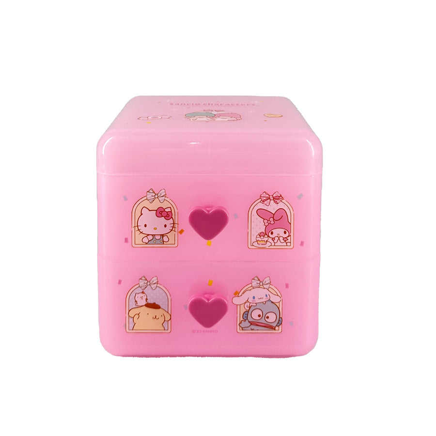 Hello Kitty and Friends Storage Collection Flip-Lid Storage Box with Drawers for Desk