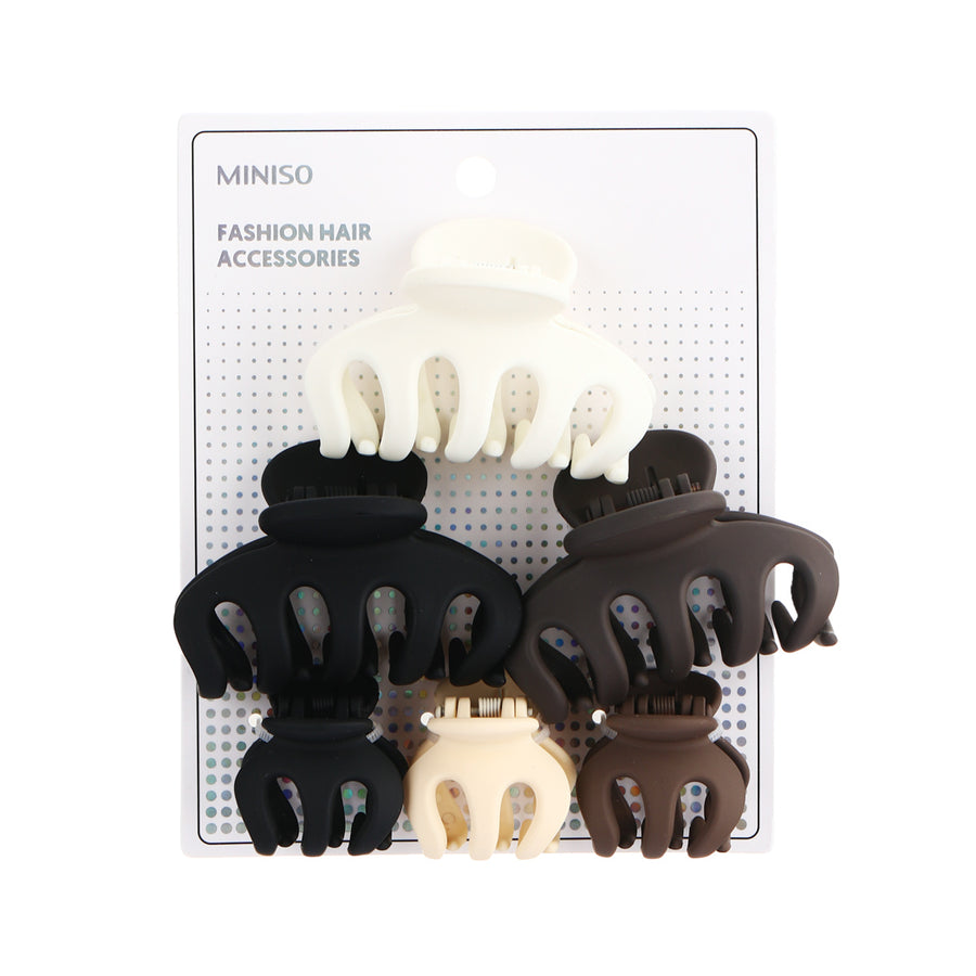 Large & Small Matte Hair Claw Clips (6 pcs)