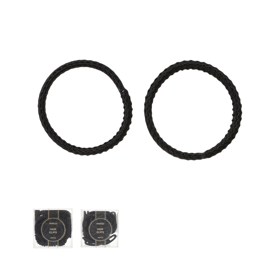 Black Hair Ties in Storage Box (40 pcs)