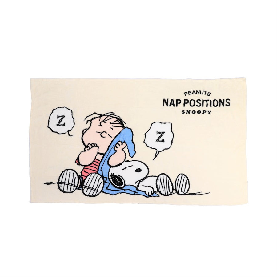Snoopy Collection Printed Throw Blanket(Beige)