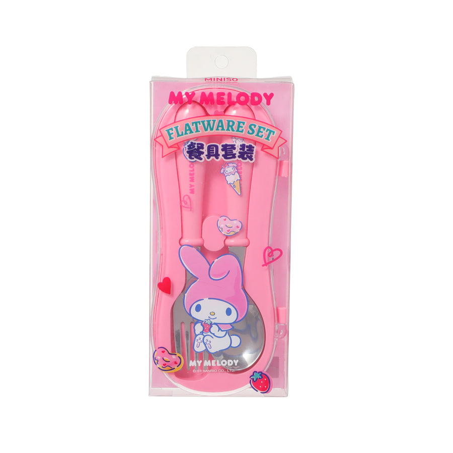 My Melody Portable Stainless Steel Flatware Set (Fork & Spoon)