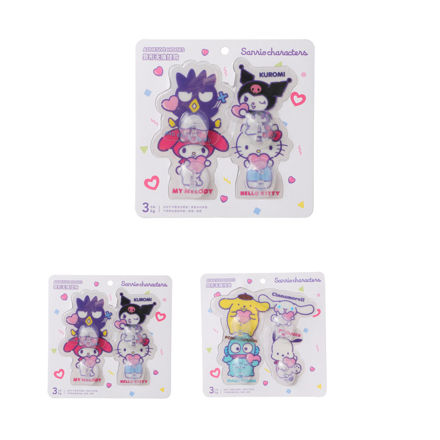 Sanrio characters Traceless Hooks (Model A, 4 pcs)