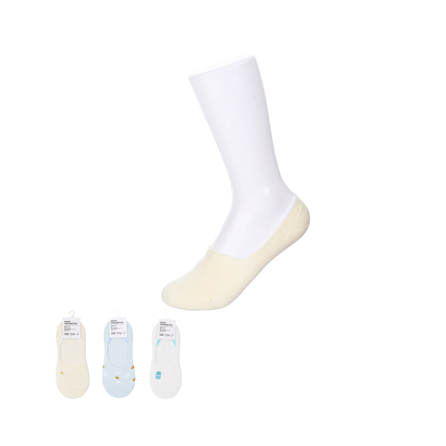 Lovely Cotton Women's No-Show Socks (1 Pair)(Blue/Yellow)