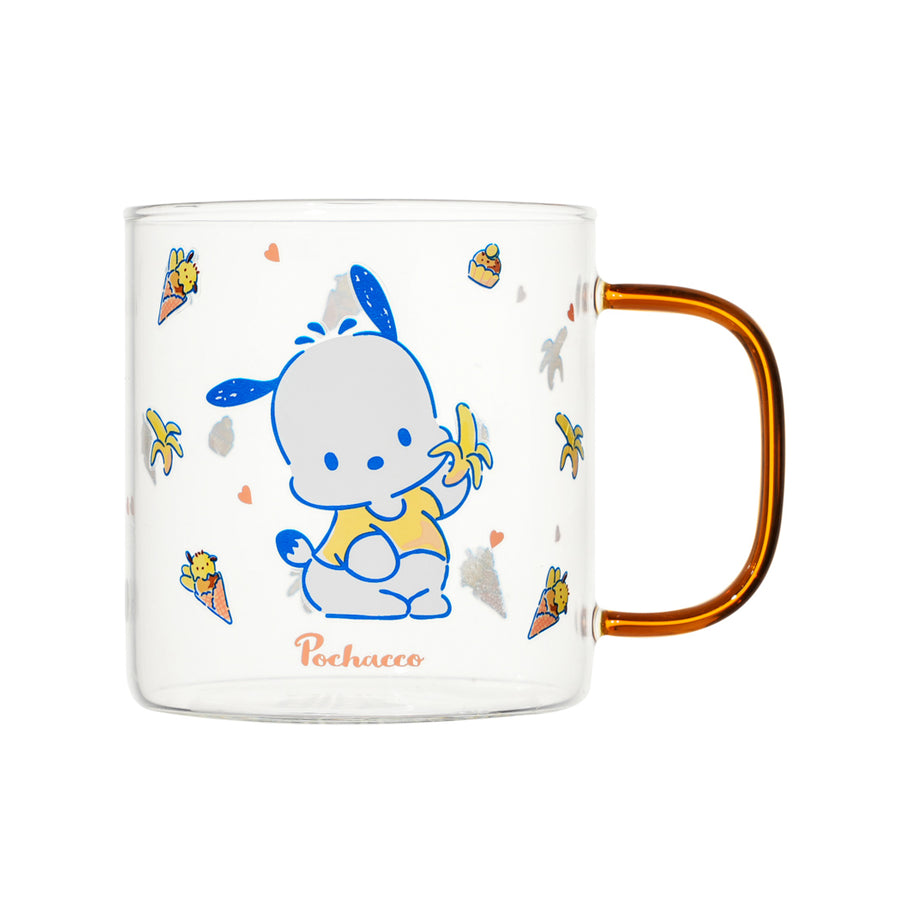Pochacco Glass Cup with Colored Handle (420mL)