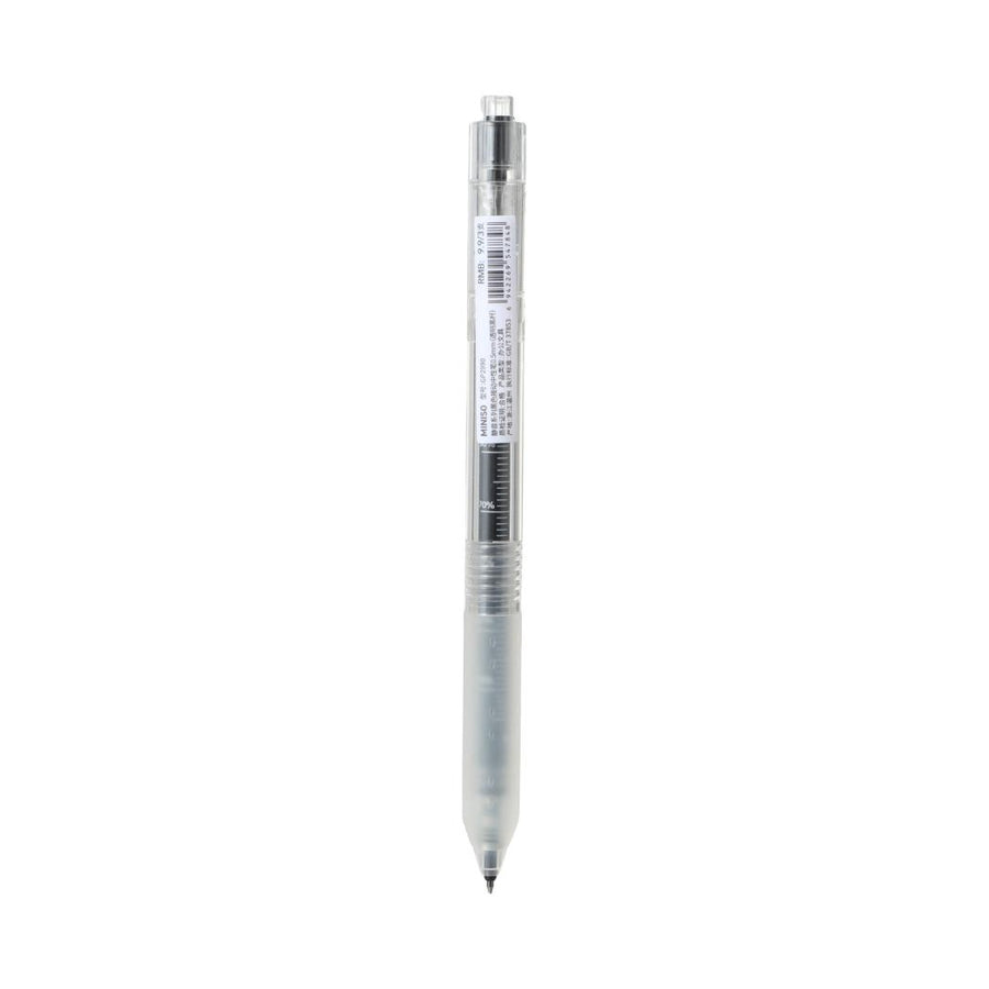 Mute Series Black Retractable Gel Pen (0.5mm, Transparent Black Barrel)