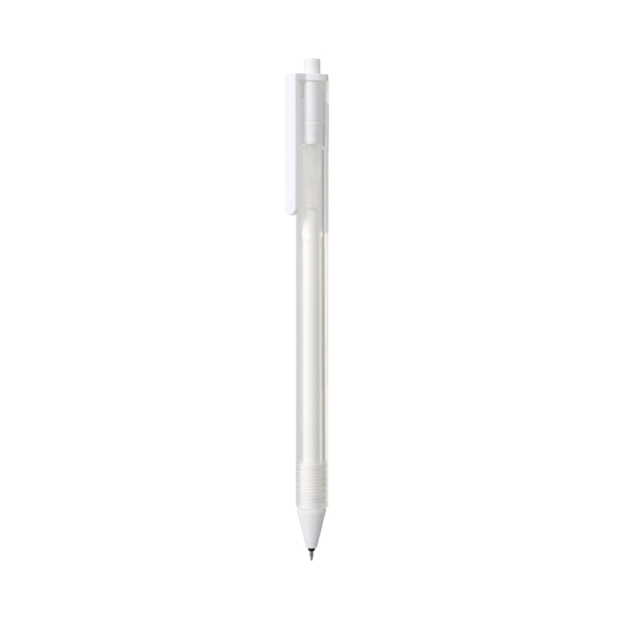 Triangle Series Black Gel Pen (0.5mm, Transparent White Barrel)