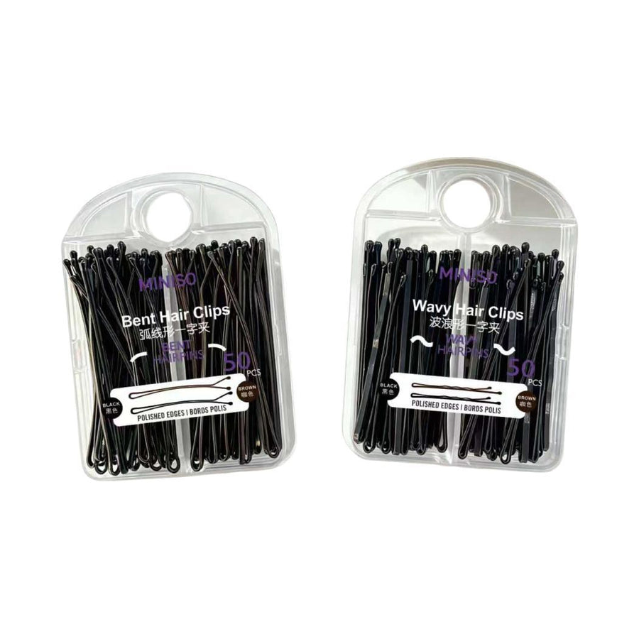 6cm Hair Clips with Storage Box (50 pcs)(Black & Brown)