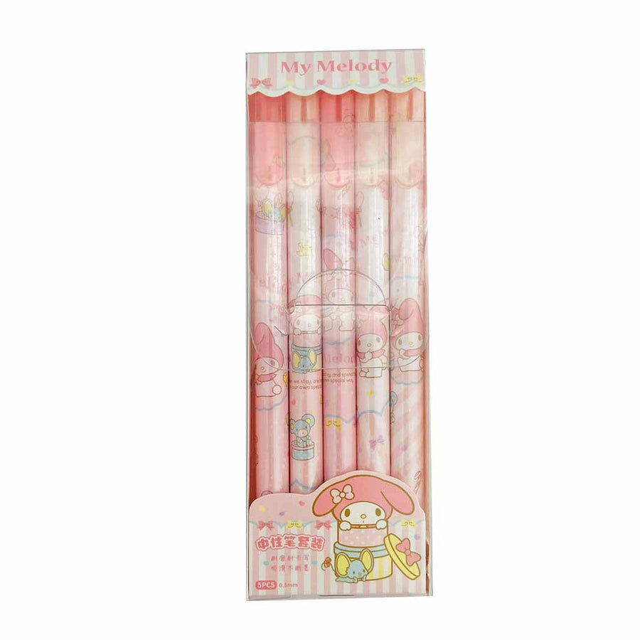 My Melody 5-Piece Pen Set (0.5mm, Black) PDQ