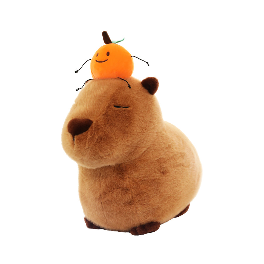 Capybara Collection-Standing Plush Toy(Orange on Head)(Big)