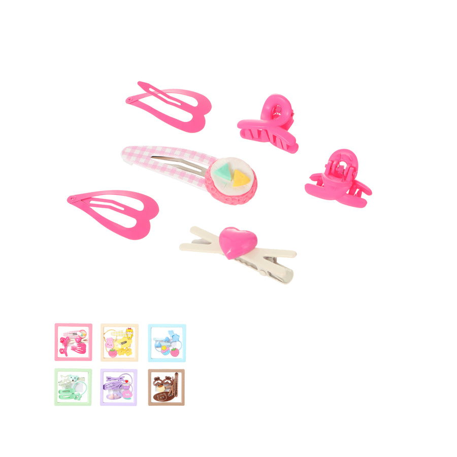 Hair Accessories Set with Colorful Storage Box (6 pcs)