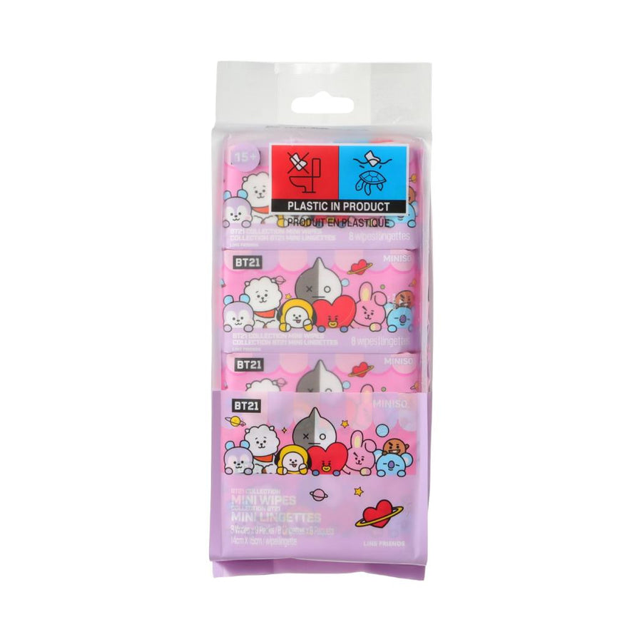 BT21 Collection Mini Wipes (8 Wipes×8 Packs)