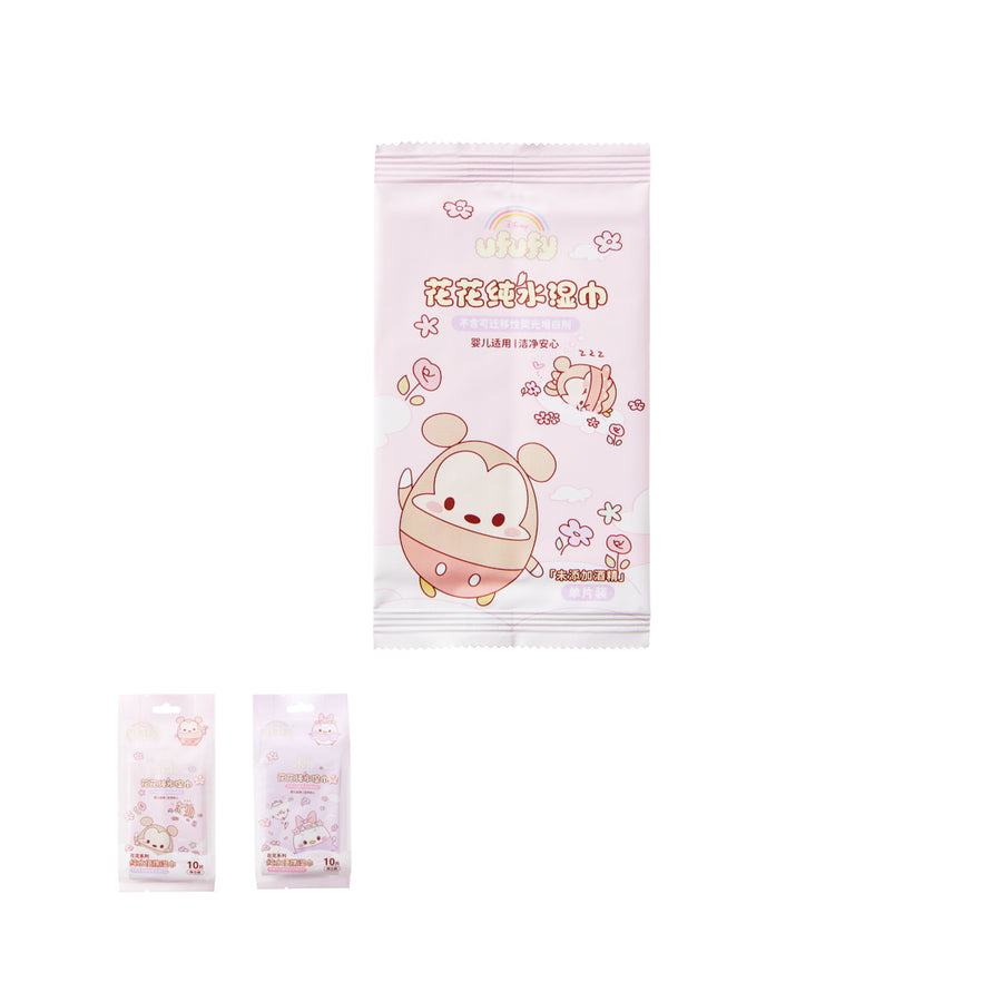 Disney Ufufy Collection Portable Wet Wipes (10 Wipes)(Disney Standard Characters)