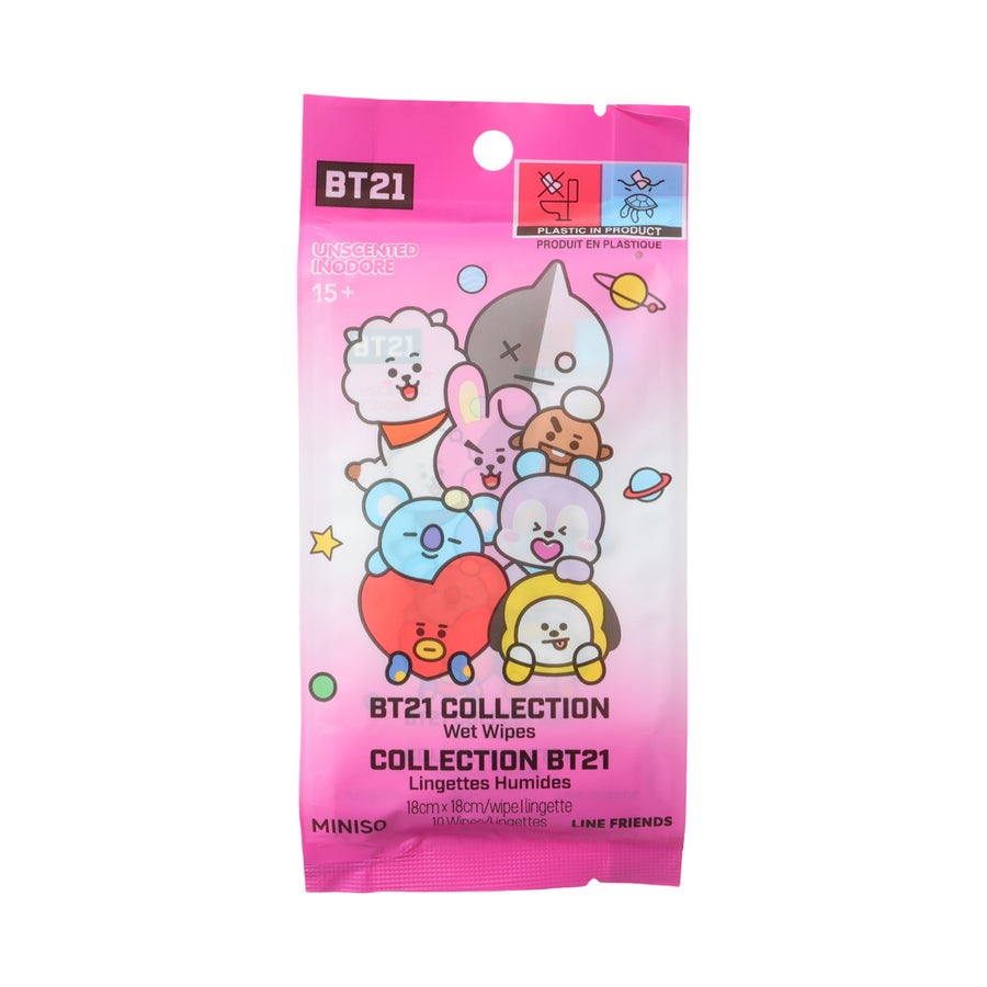 BT21 Collection Wet Wipes (10 Individual Packs)