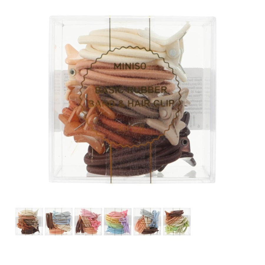 Basic Series Rubber Bands with Hair Clips (30 pcs)