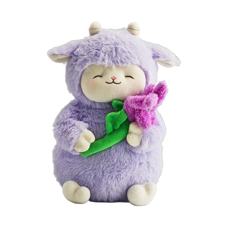 Lamb Baa YUMYUM Collection 11in. Cici Holding Flower Plush Toy (Purple, Holding Lavender)