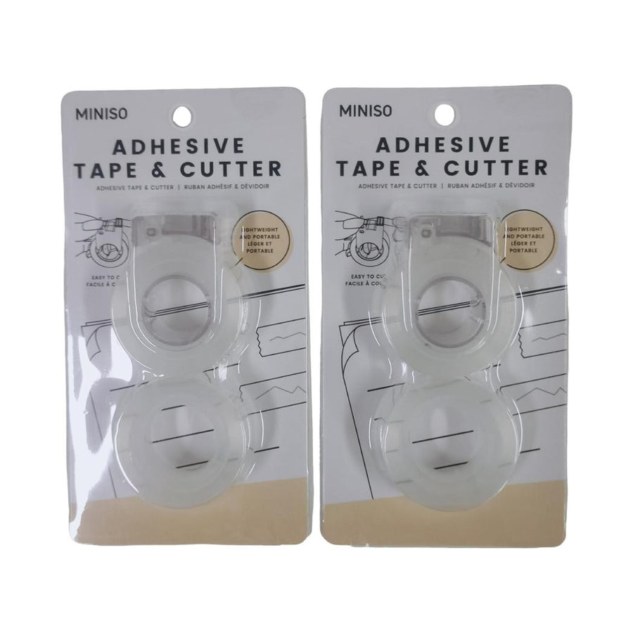 Basic Series Simple Adhesive Tape & Cutter Set (18m Adhesive Tape*2)