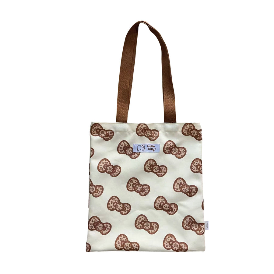 Hello Kitty Leopard Print Bowknot Shopping Bag(Brown)