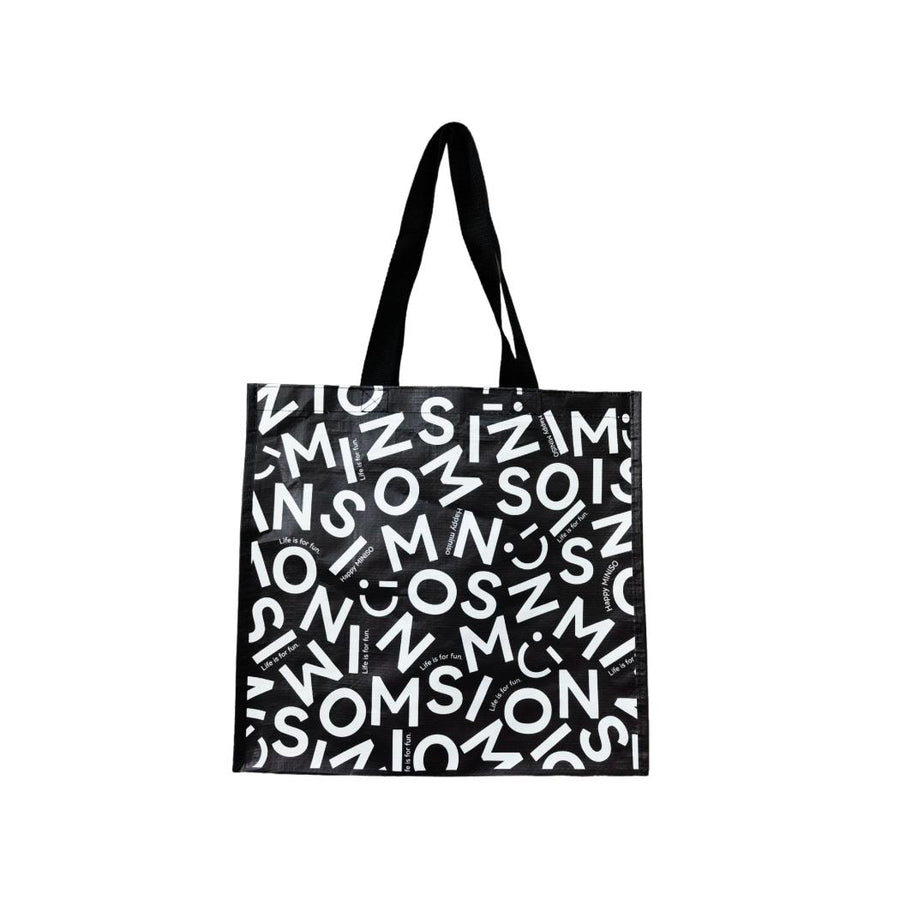 Miniso Series Rectangle Woven Shopping Bag (S)(Black Graffiti)