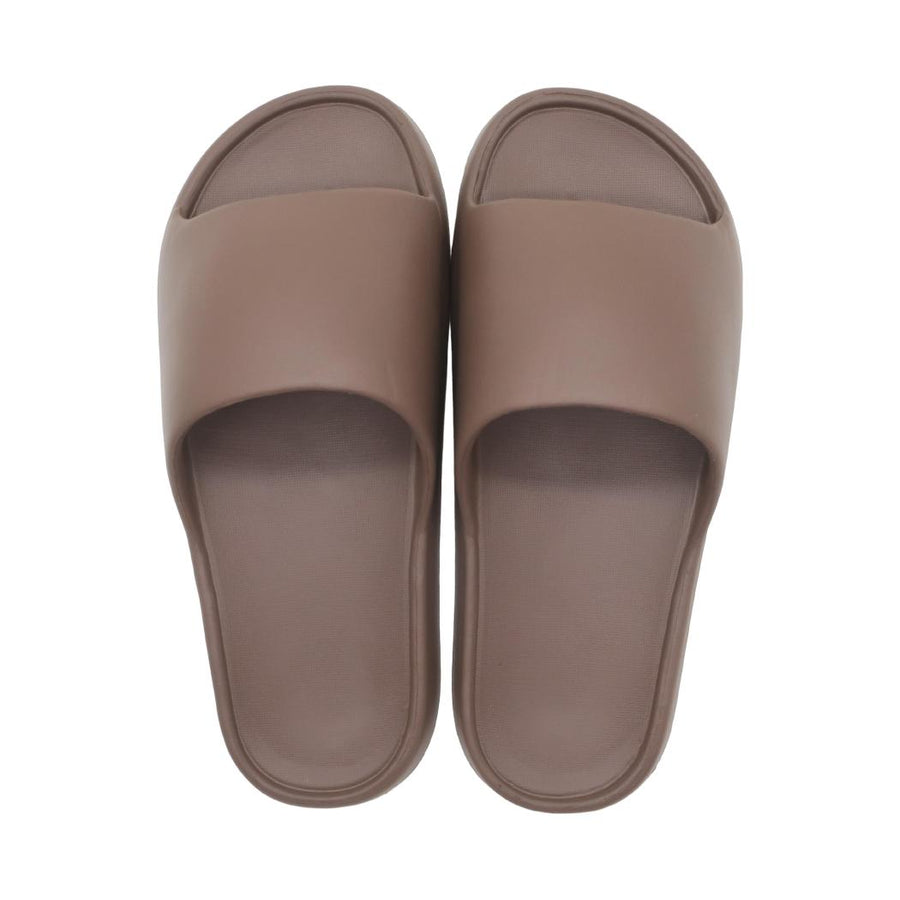 Men's Macaron Color Bread-Shape Bathroom Slippers(Dark Brown,44-45)