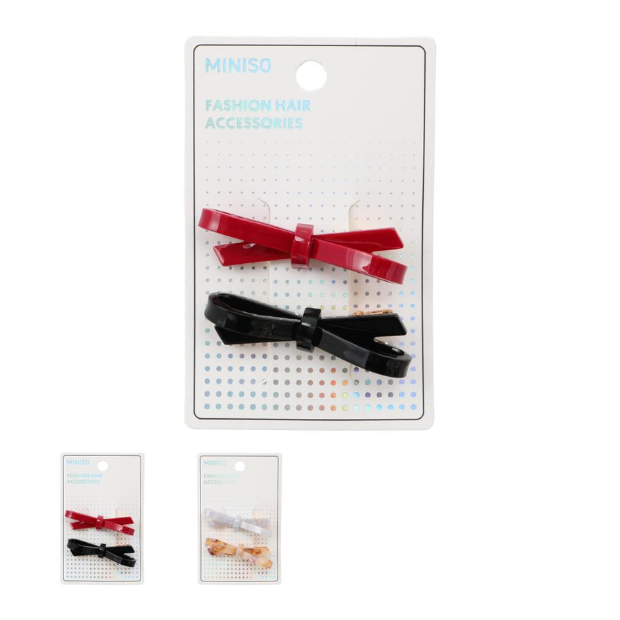 Korean Style Bowtie-Shaped Hair Clips (2pcs)