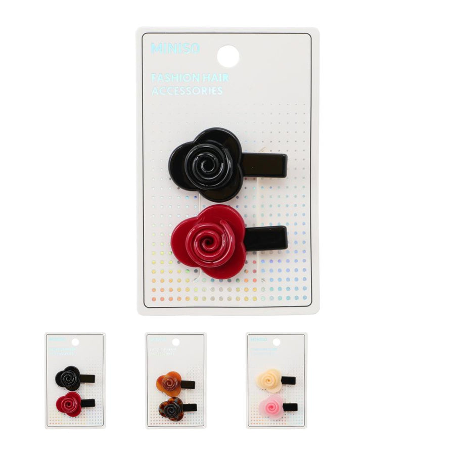 Korean Style Flower-Shaped Hair Clips (2 pcs)