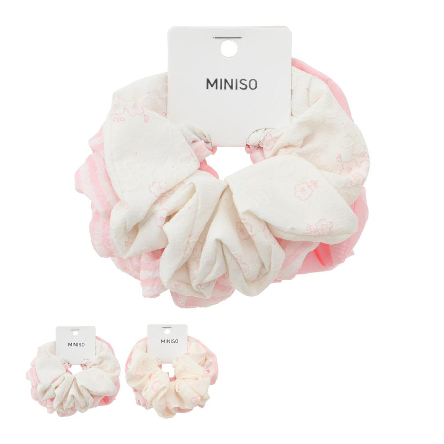 Fashion Series Pink Hair Scrunchies (3 pcs, Size M)