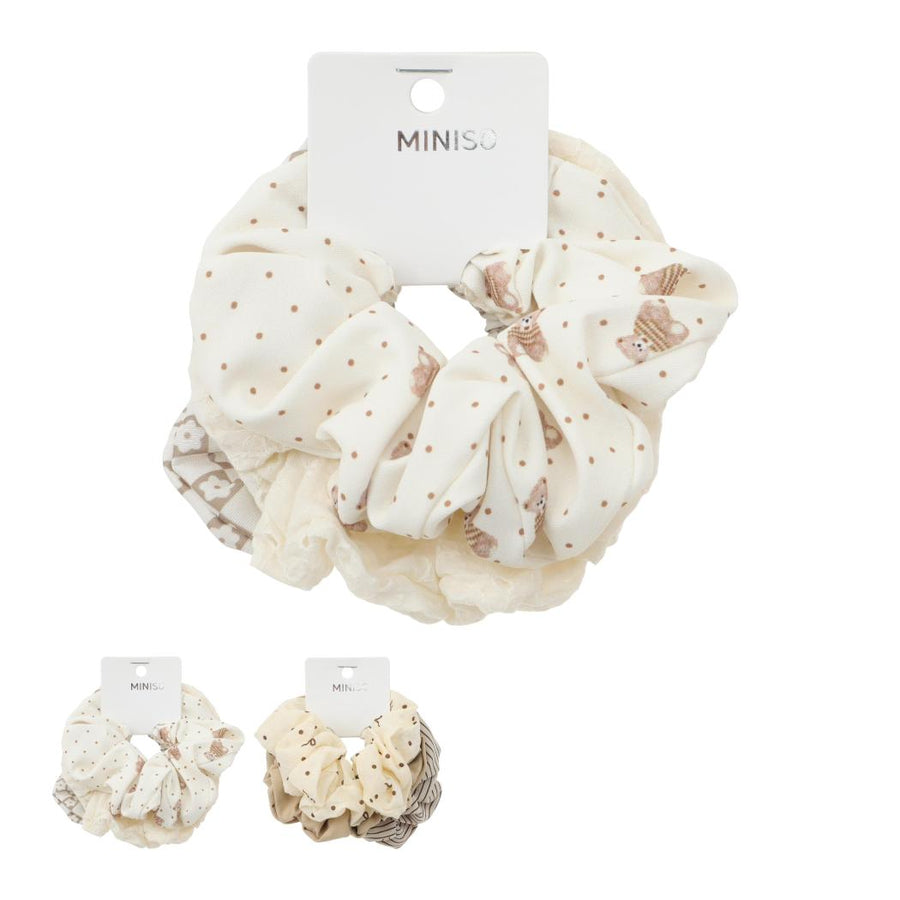 Fashion Series Coffee Hair Scrunchies (3 pcs, Size M)