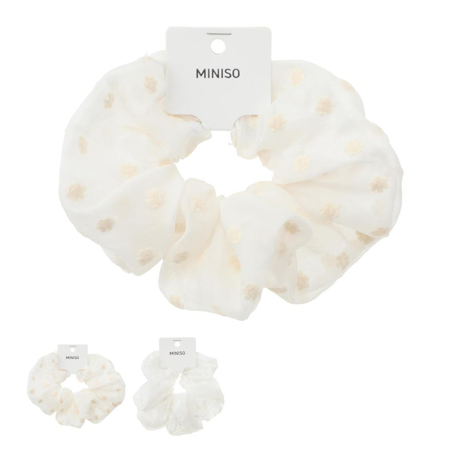 Fashion Series White Hair Scrunchie (Size L)