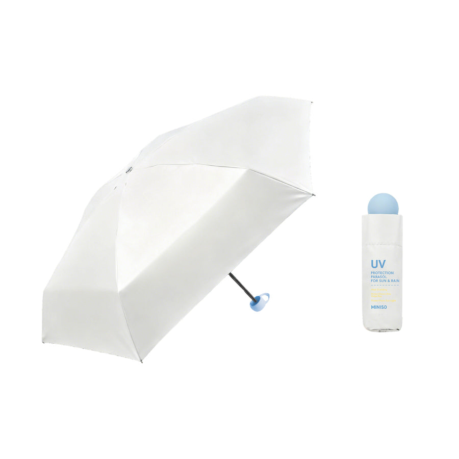 Color-Blocking Series Portable 5-Fold Sun Umbrella (Beige)