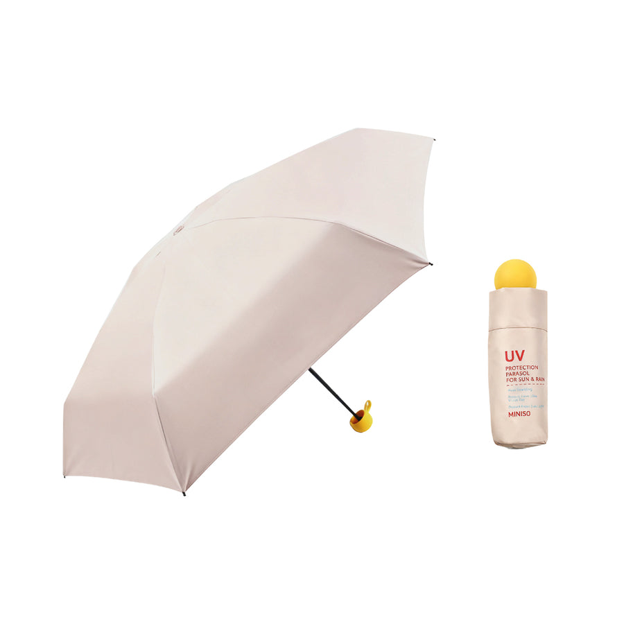 Color-Blocking Series Portable 5-Fold Sun Umbrella (Pink)