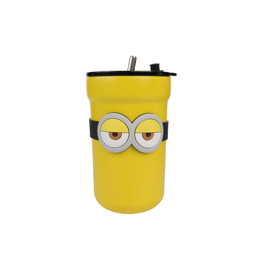 Minions Collection Double-Wall Stainless Steel Tumbler with Straw and Sleeve 550mL