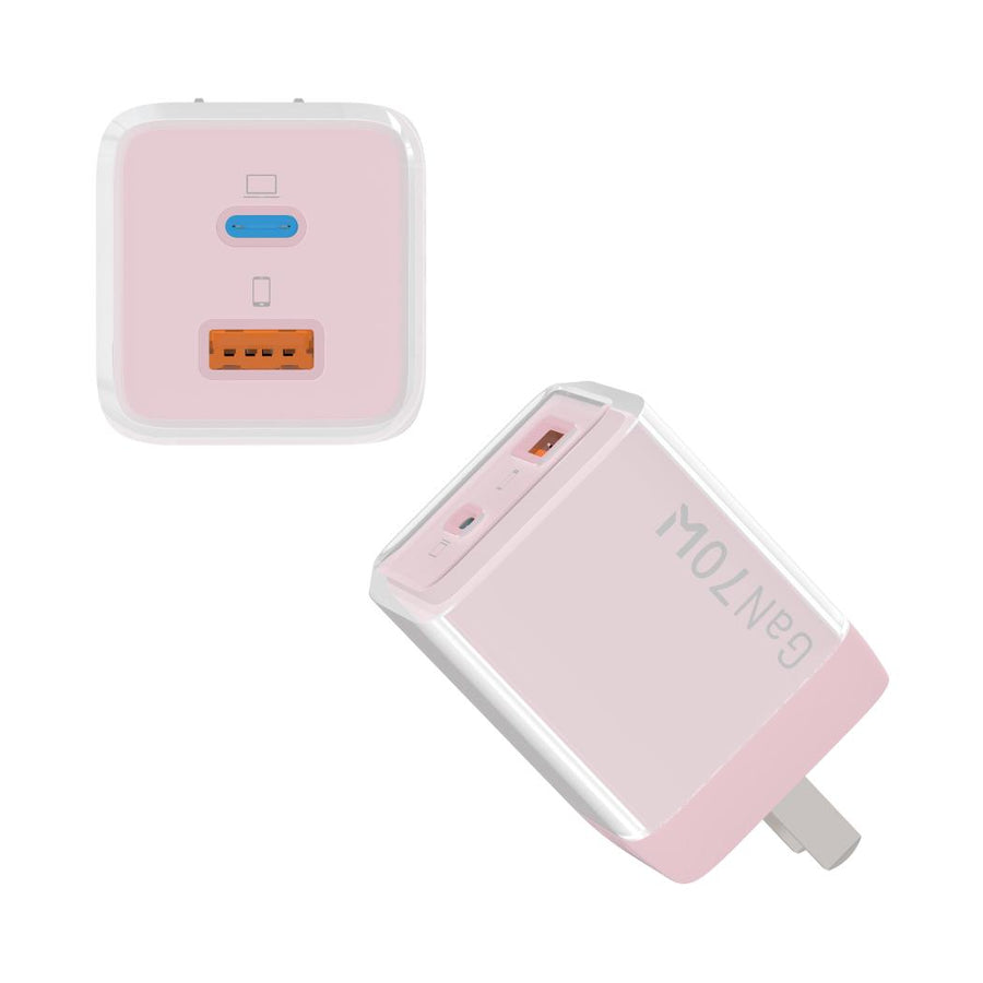 Glacier Cube Series 70W Fast Charger (US) Model: TM-70W-1C1A-US(Pink)